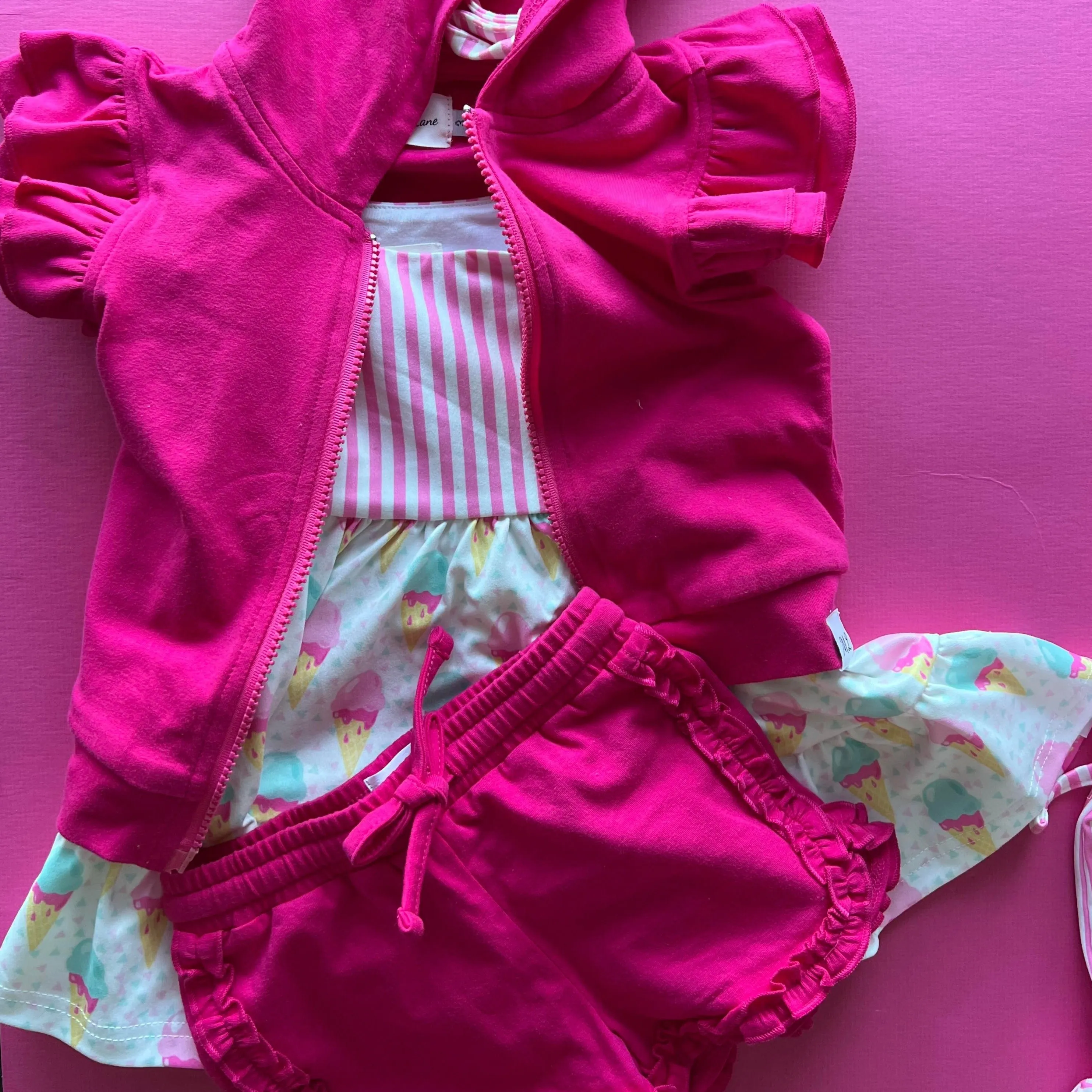 Ruffle Shorts and Hoodie Set