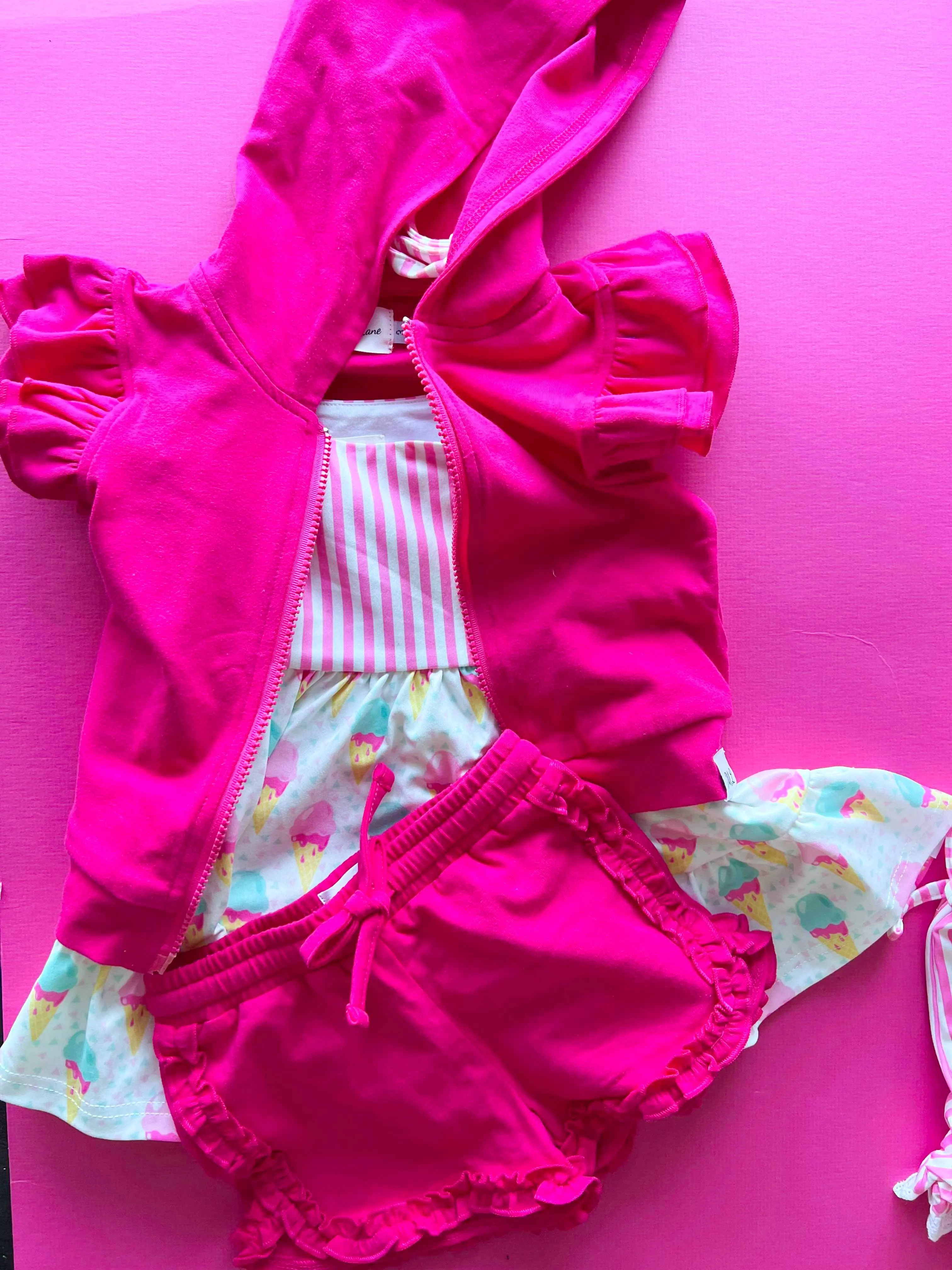Ruffle Shorts and Hoodie Set