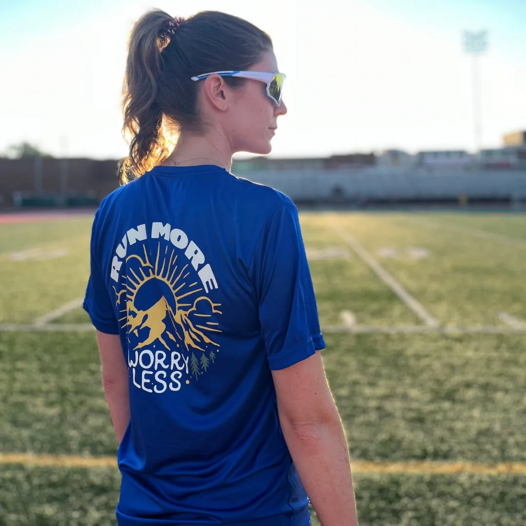 Run More Worry Less Performance Women's T-Shirt