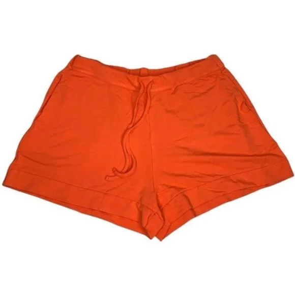 Saks Fifth Avenue Majestic Filatures Orange French Terry Shorts Size L New