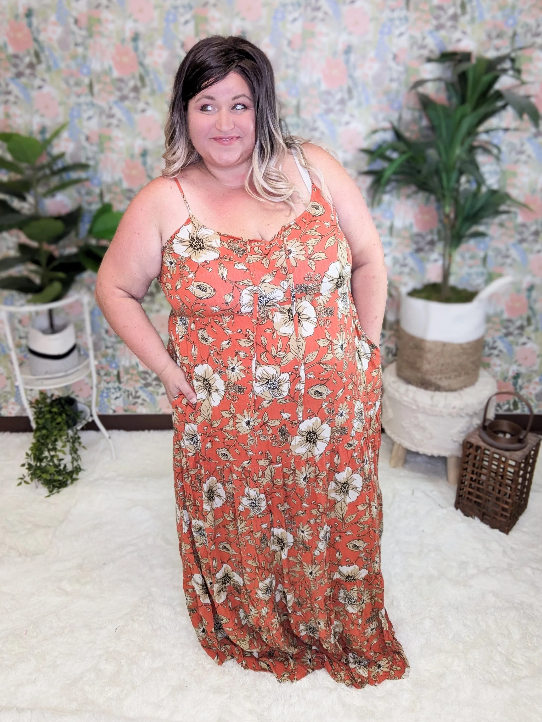 SALE- Kennedy Sketched Floral Maxi Dress (2 colors)
