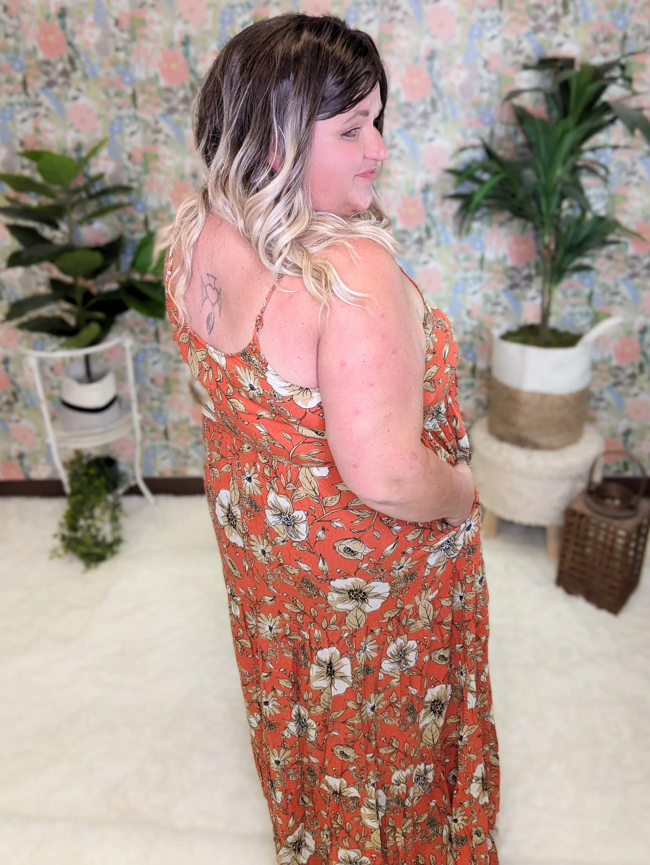 SALE- Kennedy Sketched Floral Maxi Dress (2 colors)