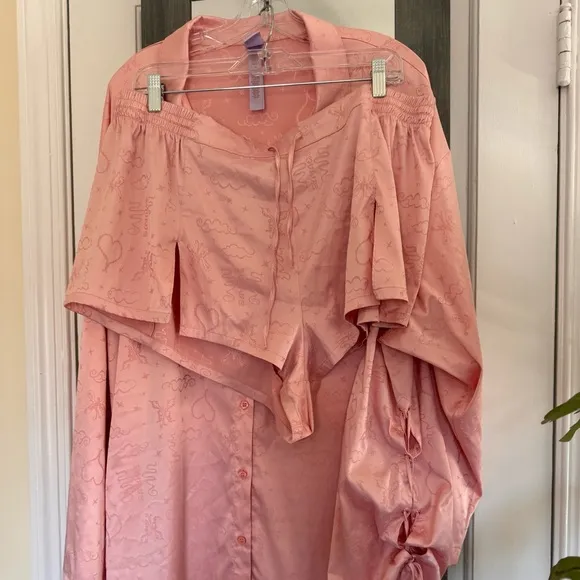 Savage X Fenty Heavenly Set Satin Shirt and Shorts