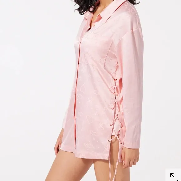 Savage X Fenty Heavenly Set Satin Shirt and Shorts