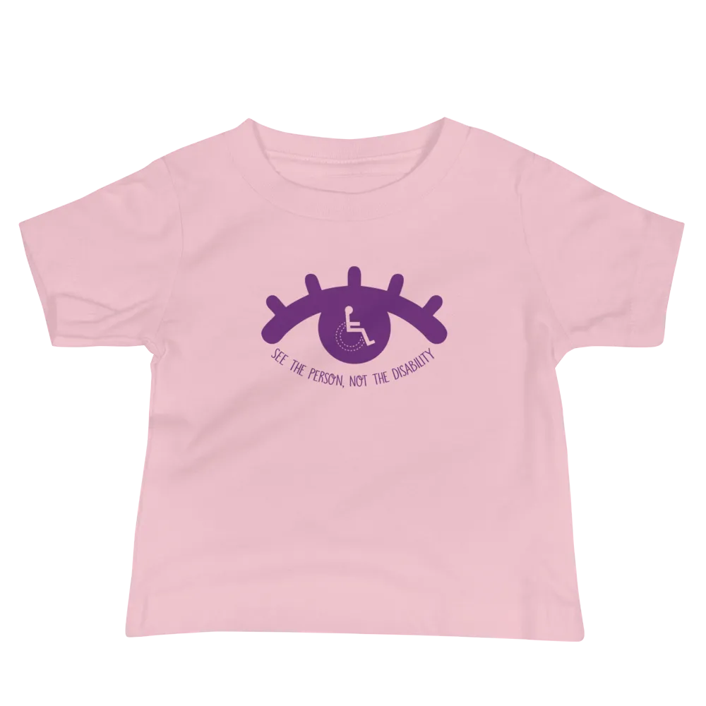 See the Person, Not the Disability (Eyelash Design) Baby Pink/White Shirts