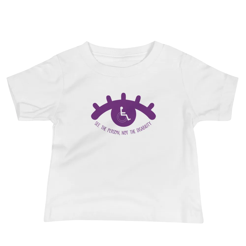 See the Person, Not the Disability (Eyelash Design) Baby Pink/White Shirts