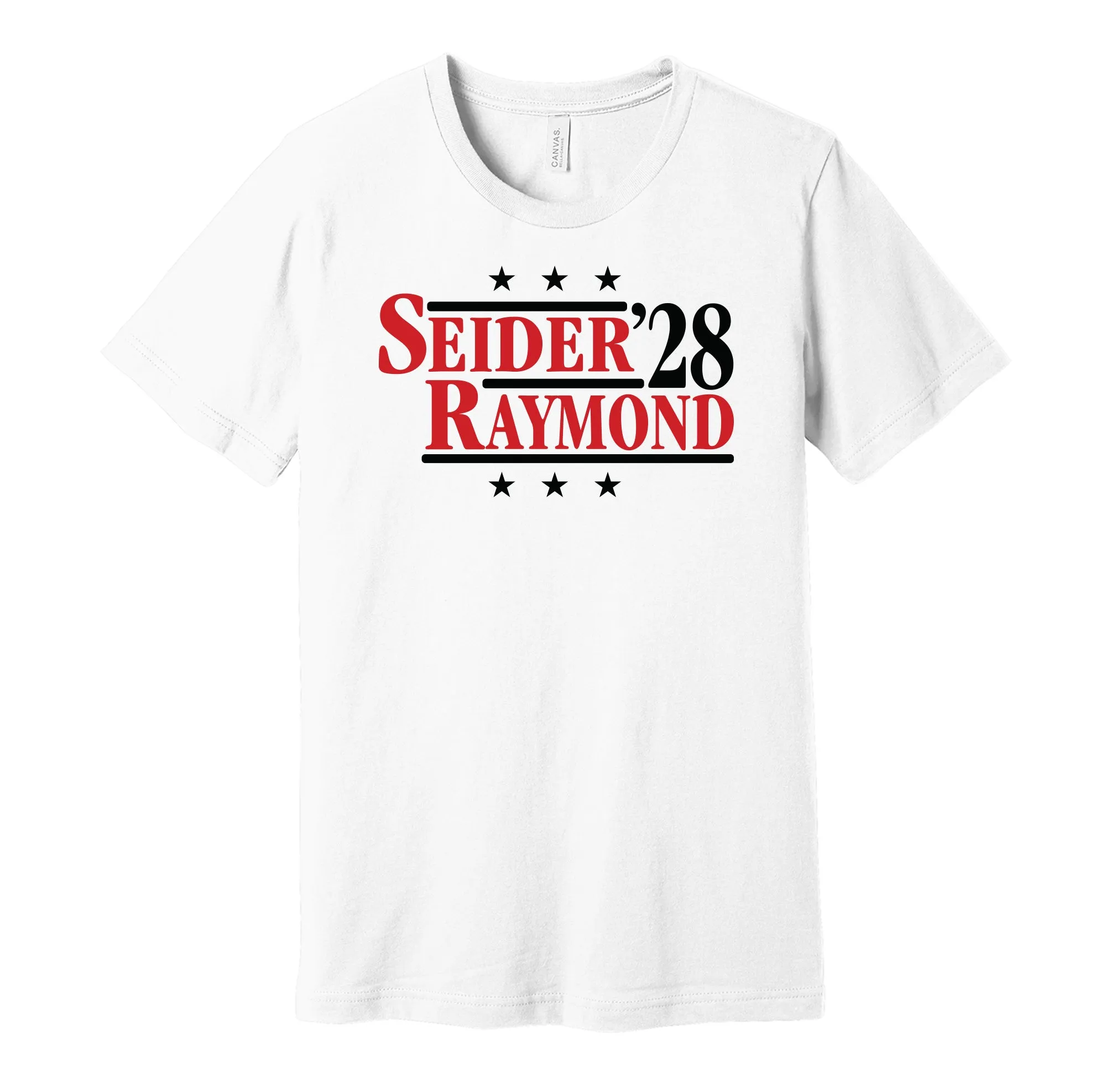 Seider & Raymond '28 - Detroit Hockey Political Campaign Parody T-Shirt - Hyper Than Hype Shirts