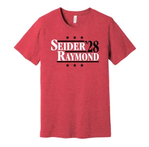 Seider & Raymond '28 - Detroit Hockey Political Campaign Parody T-Shirt - Hyper Than Hype Shirts