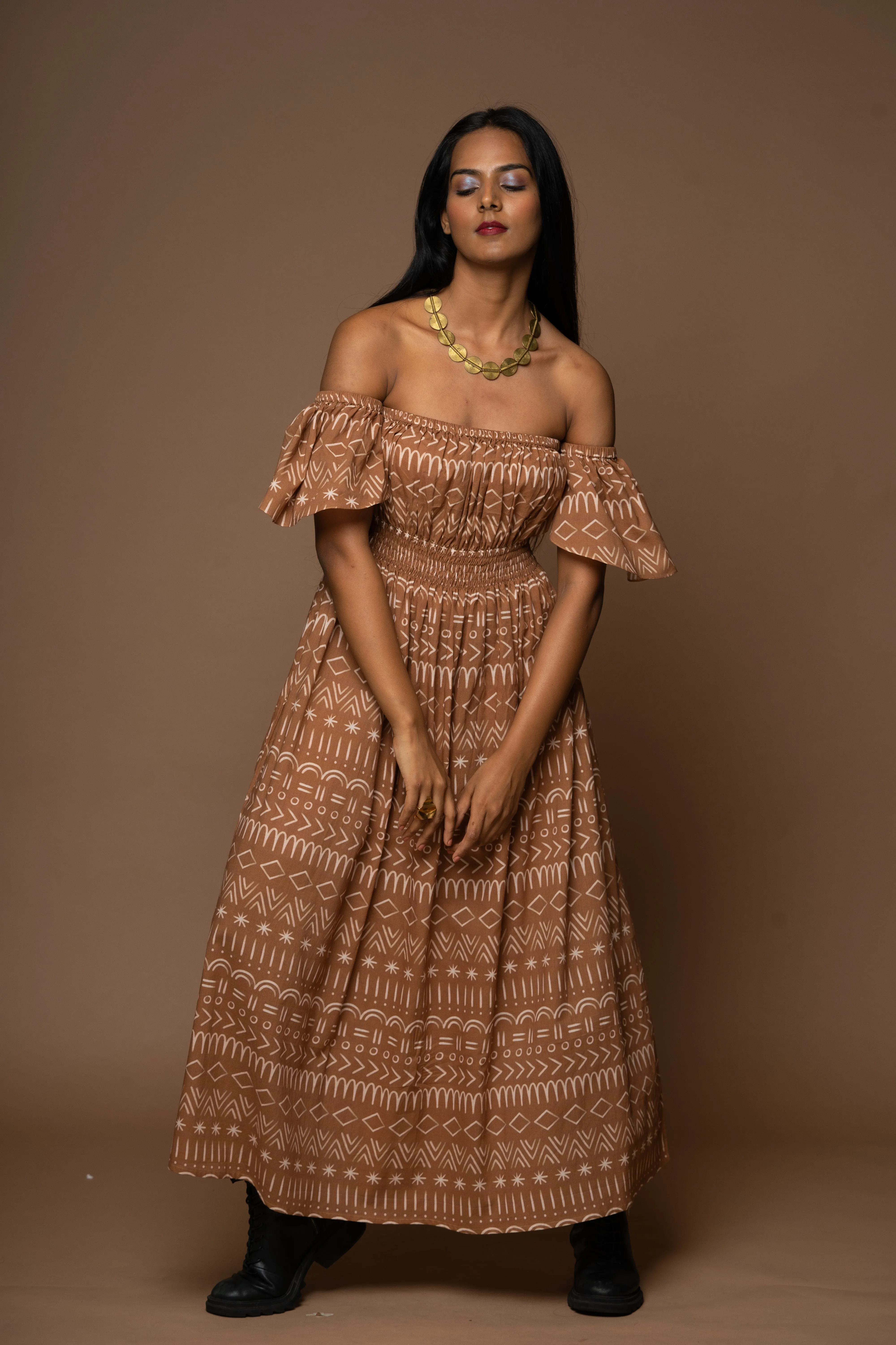 Serene Shores Long Dress in Lost without you Pattern