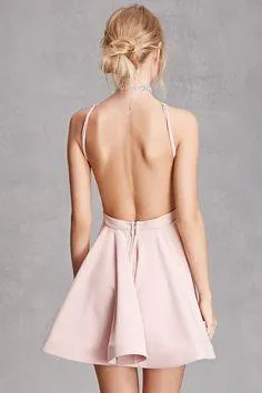 Sexy Backless Pink Cheap Homecoming Dresses Under 100, CM400