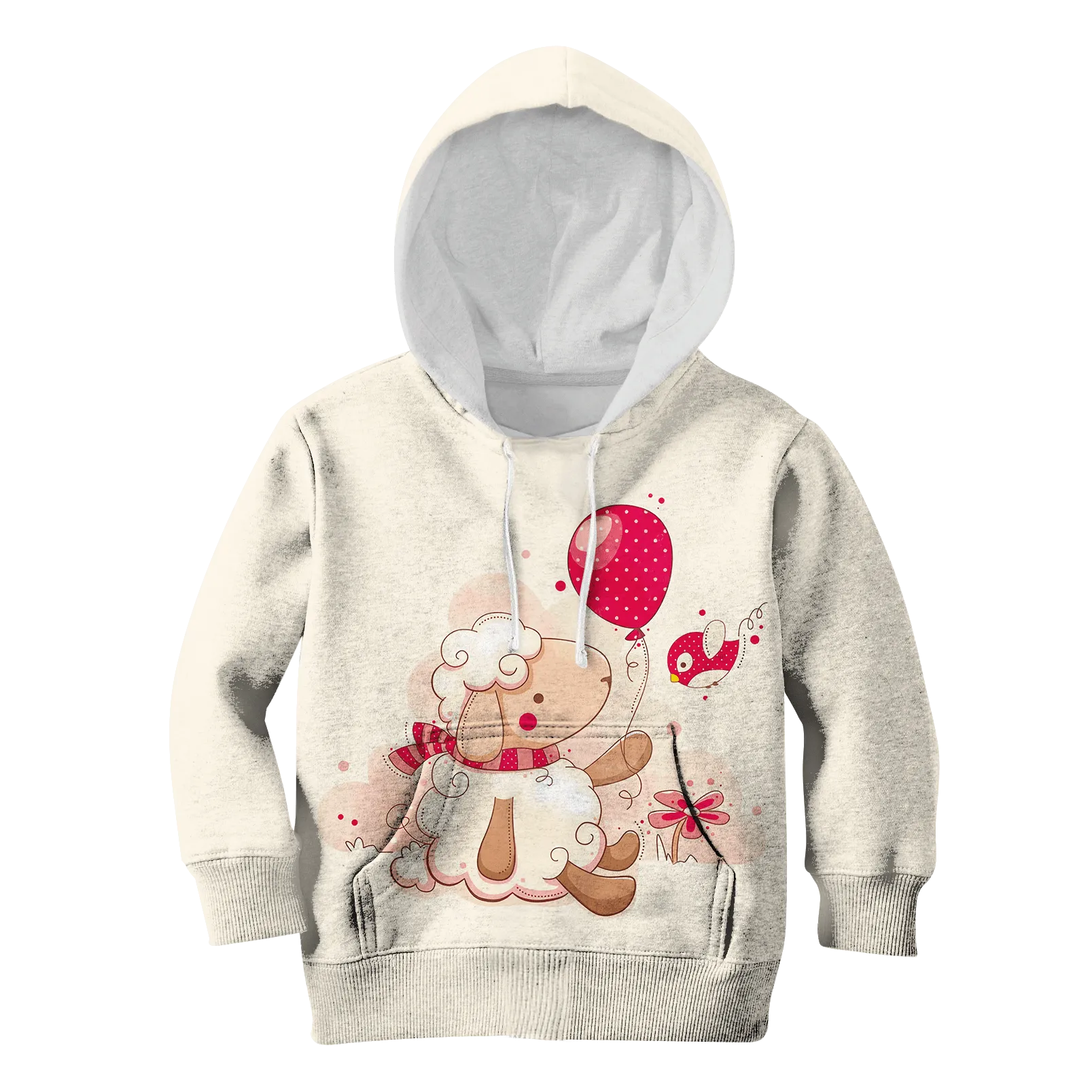 Sheep Giving Balloon To Bird Custom Cosplay Kid Hoodie