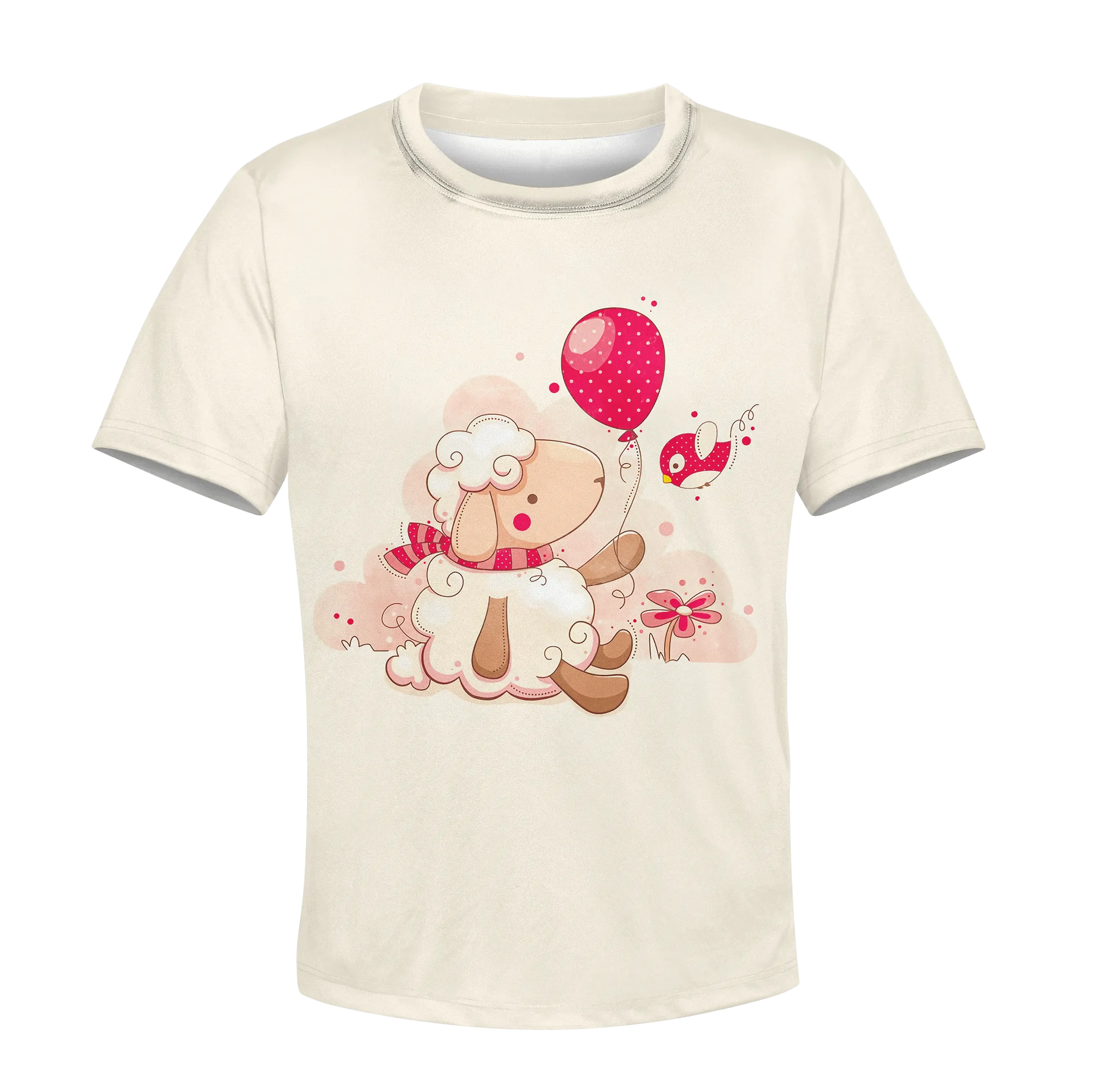 Sheep Giving Balloon To Bird Custom Cosplay Kid Hoodie