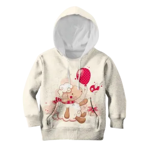Sheep Giving Balloon To Bird Custom Cosplay Kid Hoodie