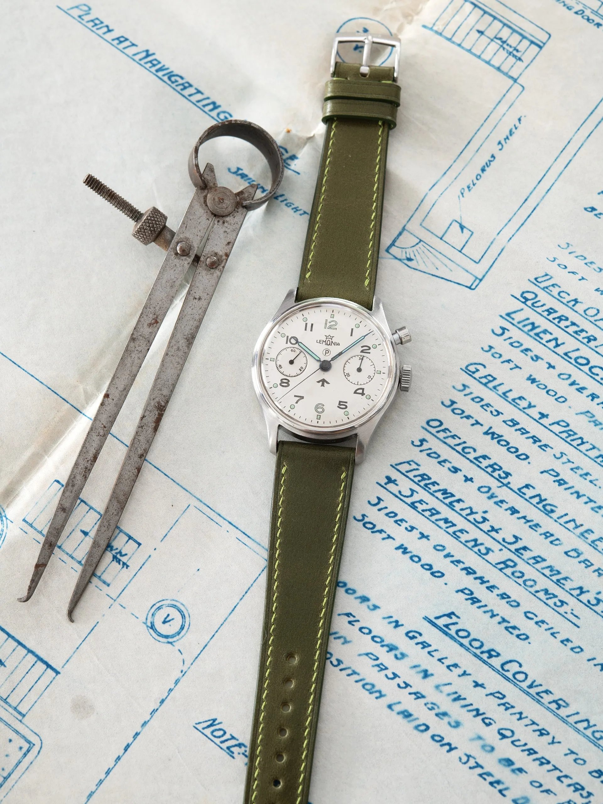 Shell Cordovan Leather Watch Strap - Olive