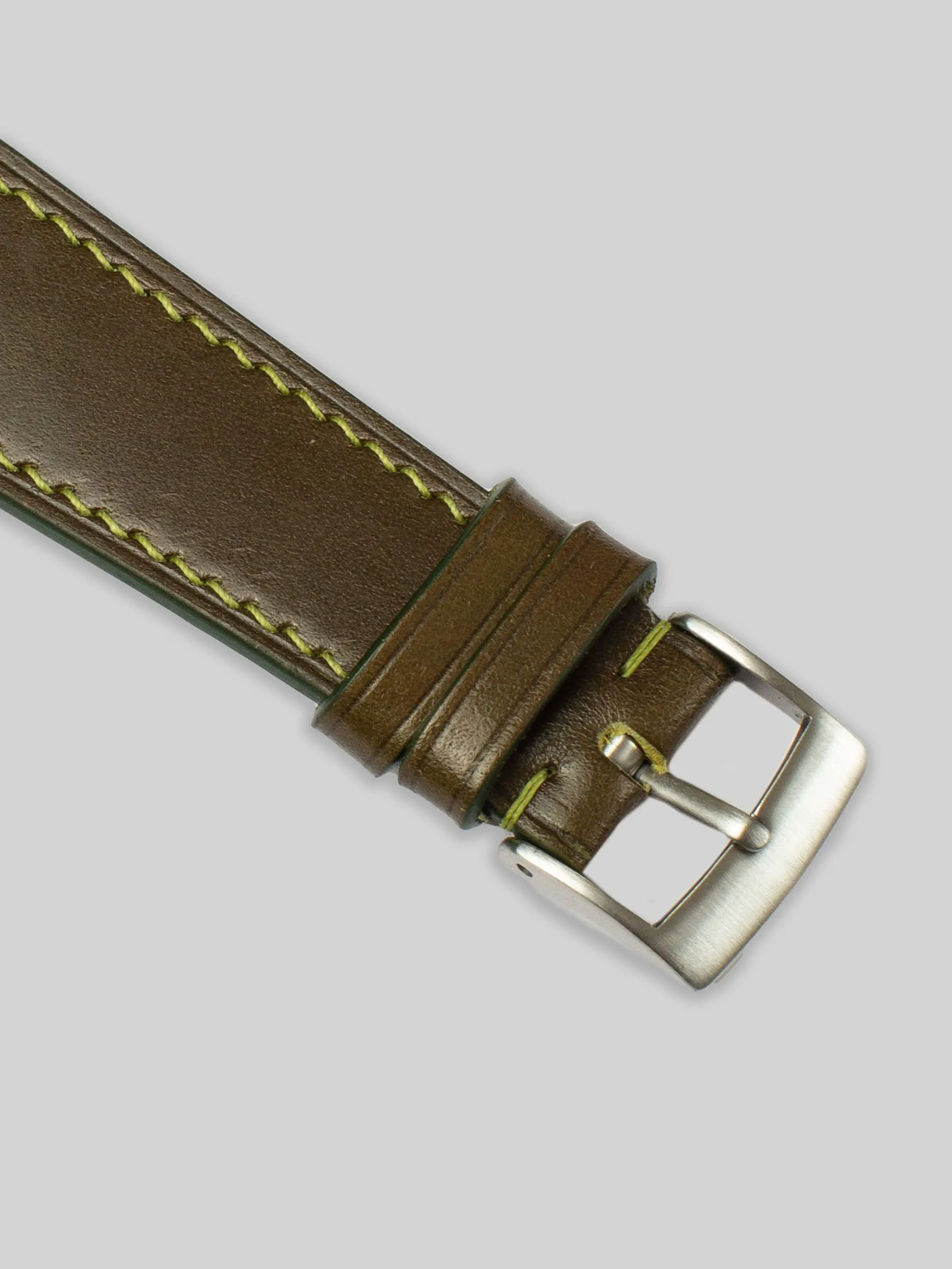 Shell Cordovan Leather Watch Strap - Olive