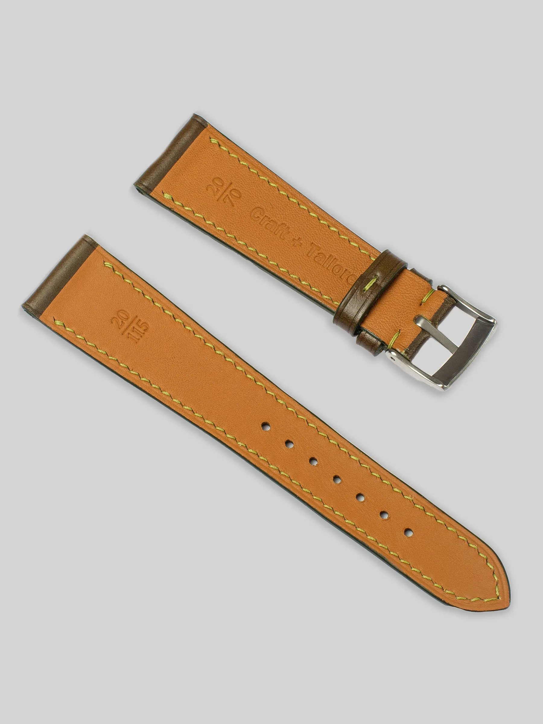 Shell Cordovan Leather Watch Strap - Olive
