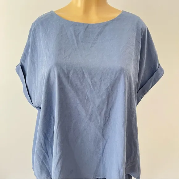 Shorts Set Sz M Shorts And Top Monochromatic Blue Blouse Loose