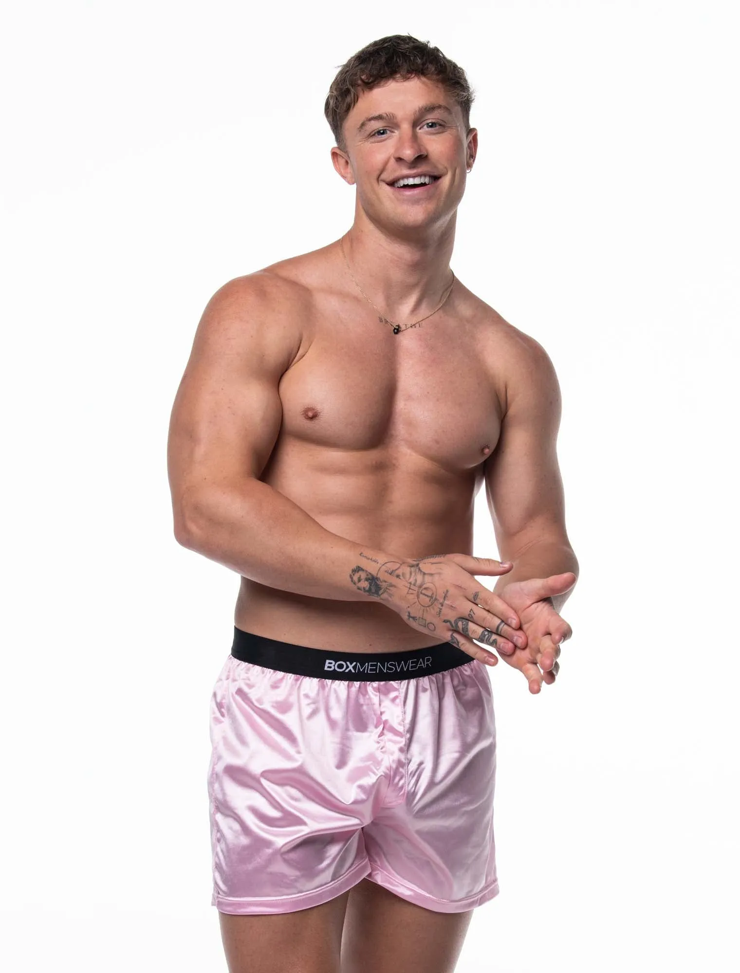 Silk Decline Boxer Shorts - Lavish Pink