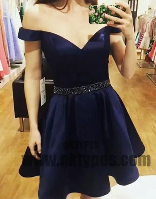 Simple Off Shoulder Red Short Cheap Homecoming Dresses 2018, TYP0491