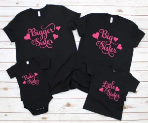 Sisters Matching Black T-shirts
