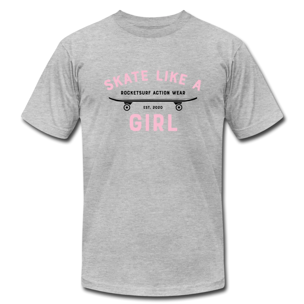Skate Like A Girl Unisex Jersey T-Shirt - Pink Letters