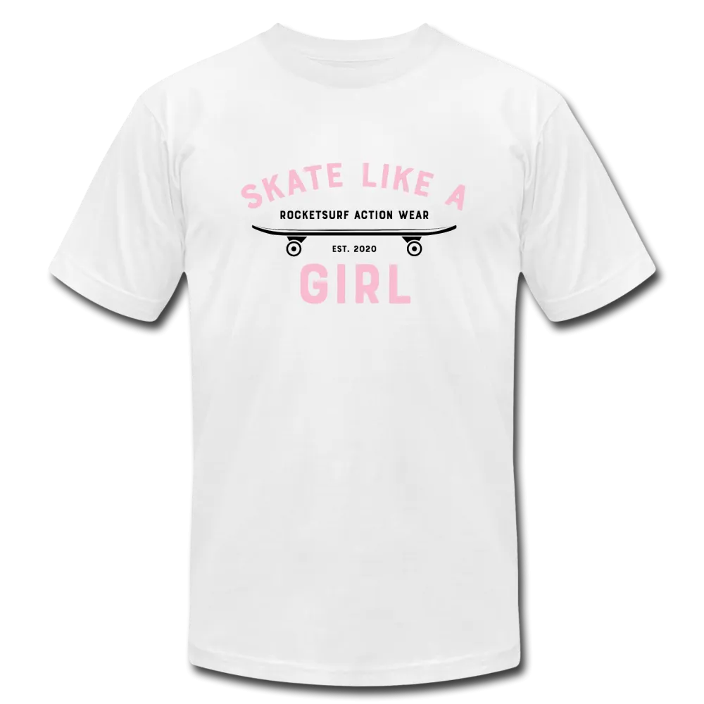 Skate Like A Girl Unisex Jersey T-Shirt - Pink Letters