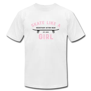 Skate Like A Girl Unisex Jersey T-Shirt - Pink Letters