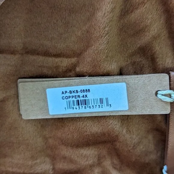 Skims NWT High Rise Stretch Velour Boxer Bike Shorts in Copper Sz 4XL