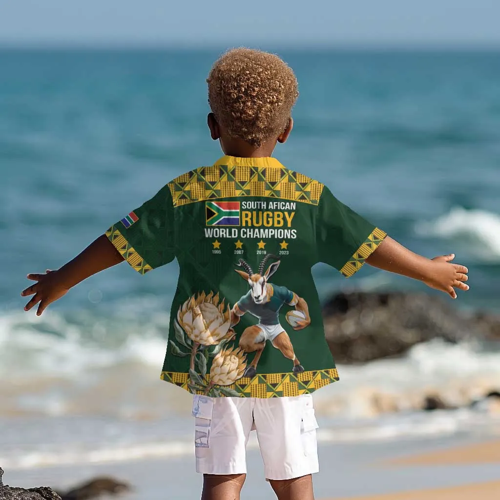South Africa Rugby History World Champions Kid Hawaiian Shirt Springboks Make History LT9