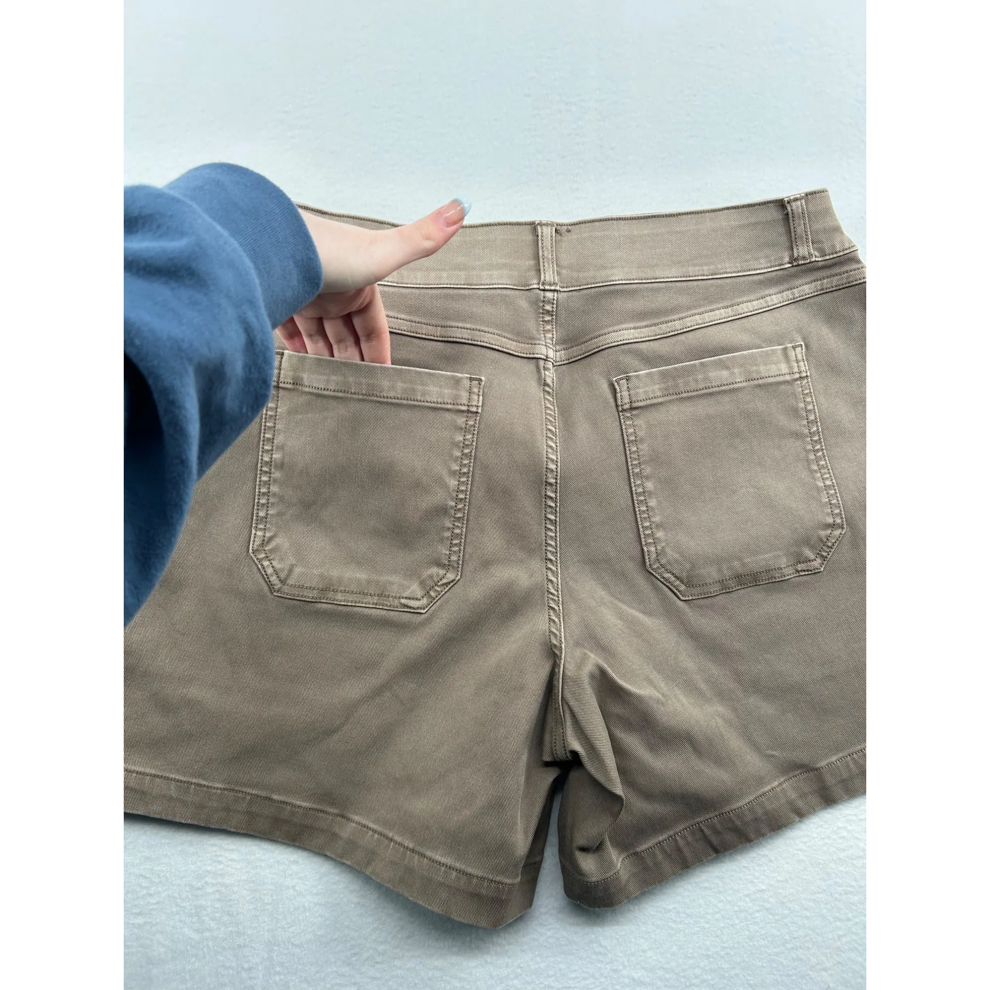 Spanx Womens  Stretch Cotton Casual Shorts With Pockets #6474