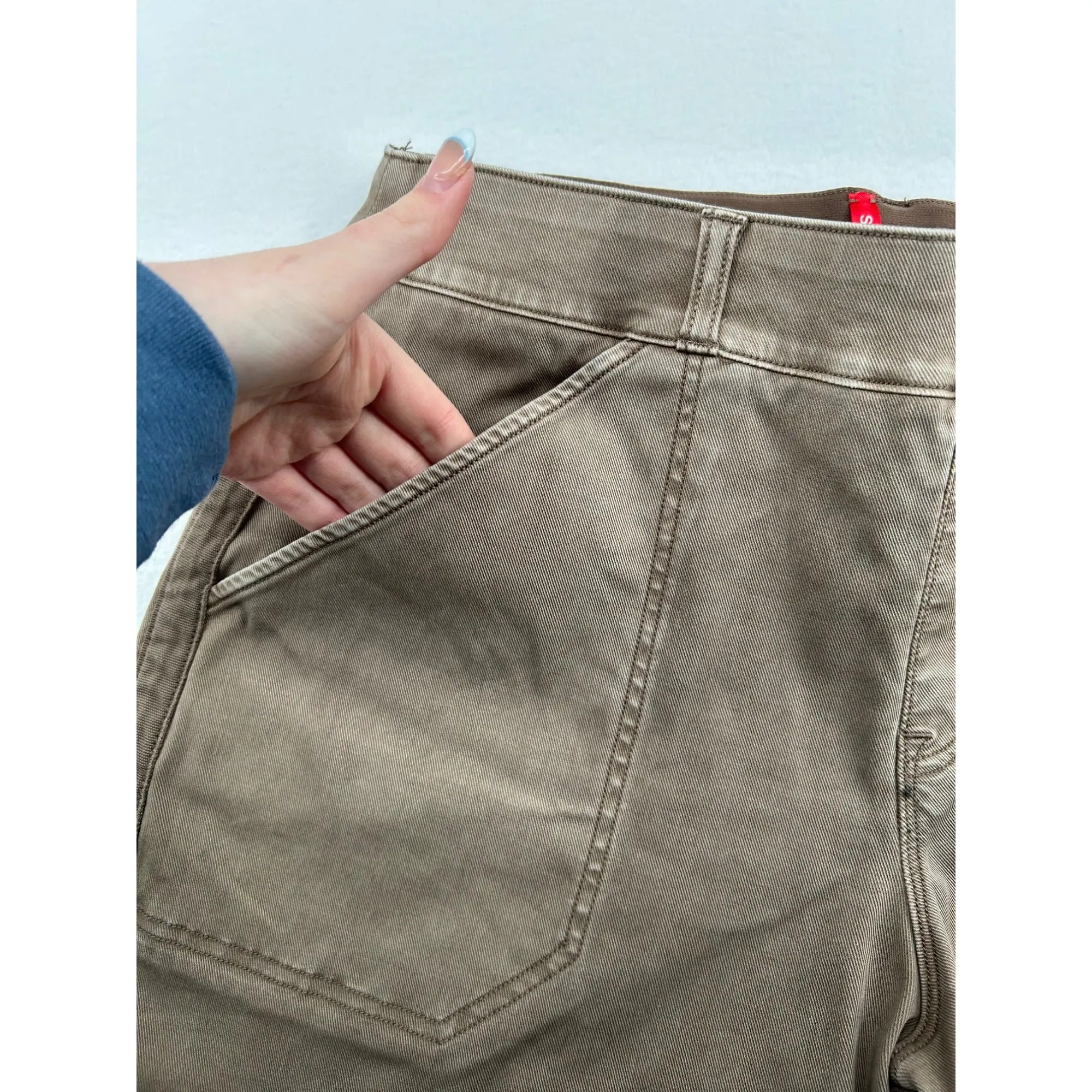 Spanx Womens  Stretch Cotton Casual Shorts With Pockets #6474