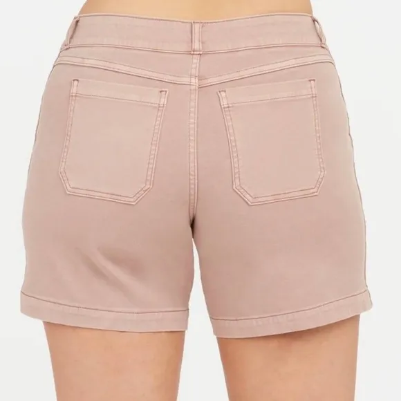 Spanx XSmall Shorts Stretch Twill 6” Shorts in Mauve pockets NWT