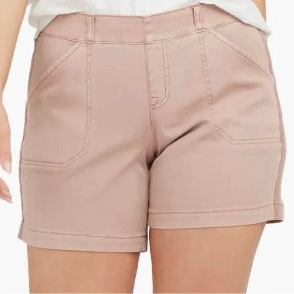 Spanx XSmall Shorts Stretch Twill 6” Shorts in Mauve pockets NWT