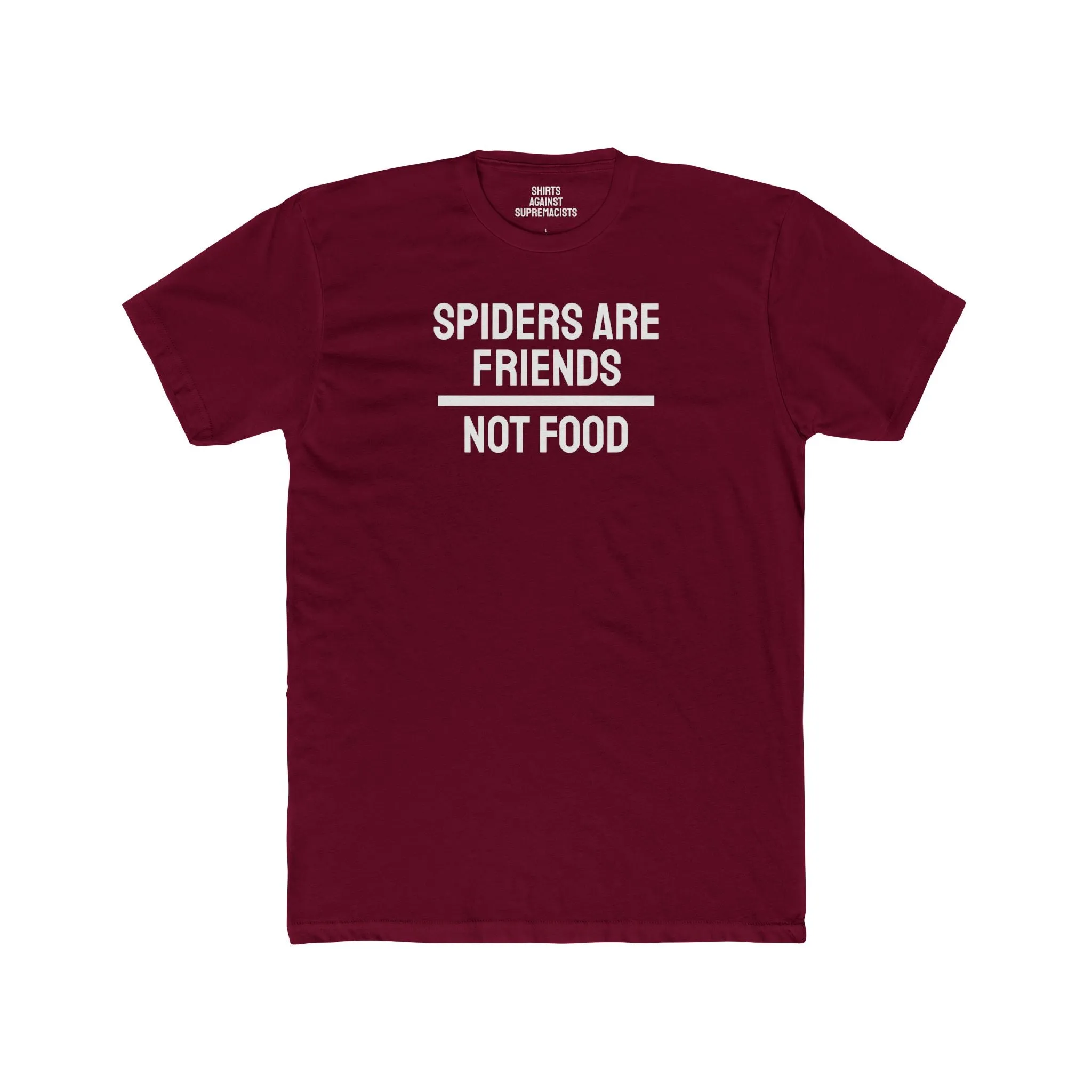 Spiders Are Friends Not Food - Unisex Cotton Crew Tee