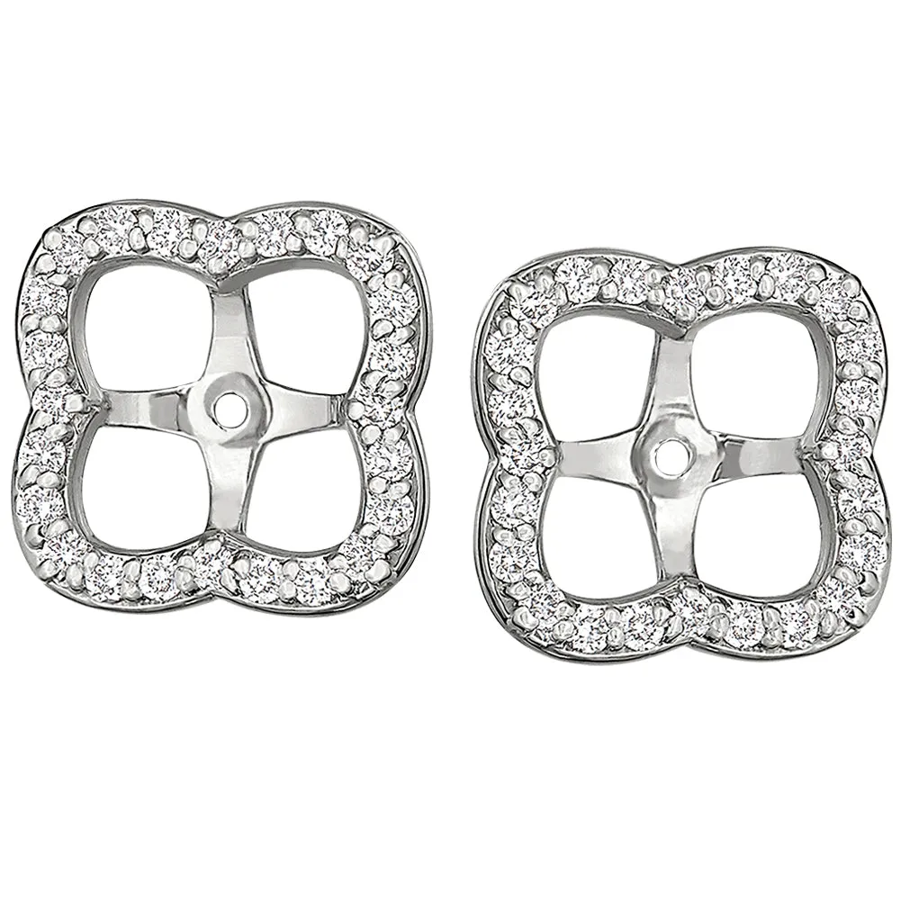Square Scalloped Diamond Halo Earring Jacket