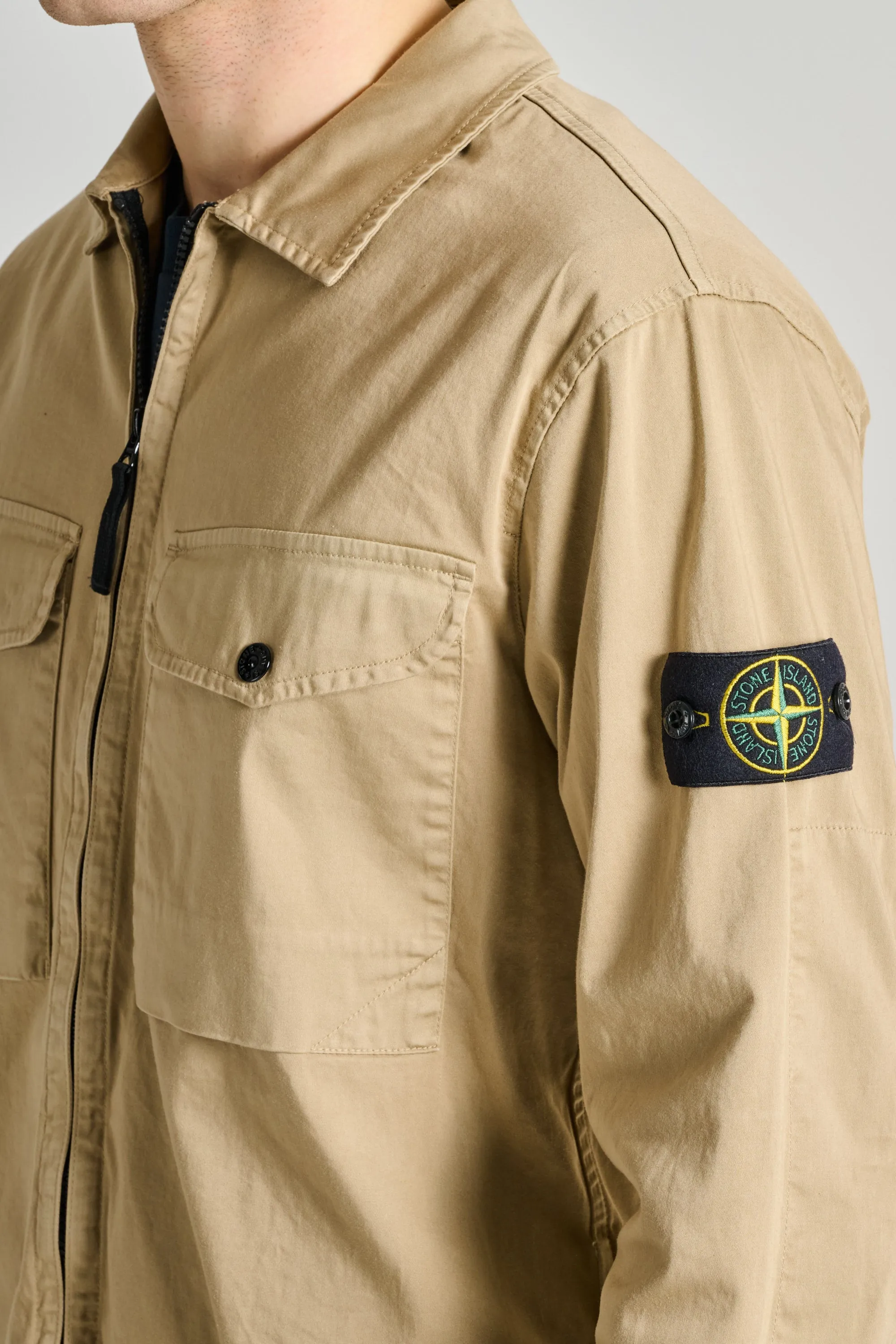 Stone Island Shirts Beige Uomo