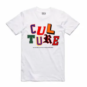 Streetwear on Demand CULTURE LETTERMAN TEE WHITE
