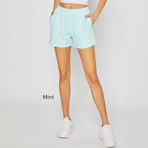 Stretch Terry Basic Elastic Waistband Sweatshorts