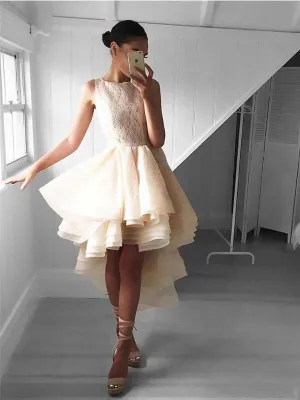 Stunning Lace High Low Lace Cheap Short Homecoming Dresses Online, BDY0269