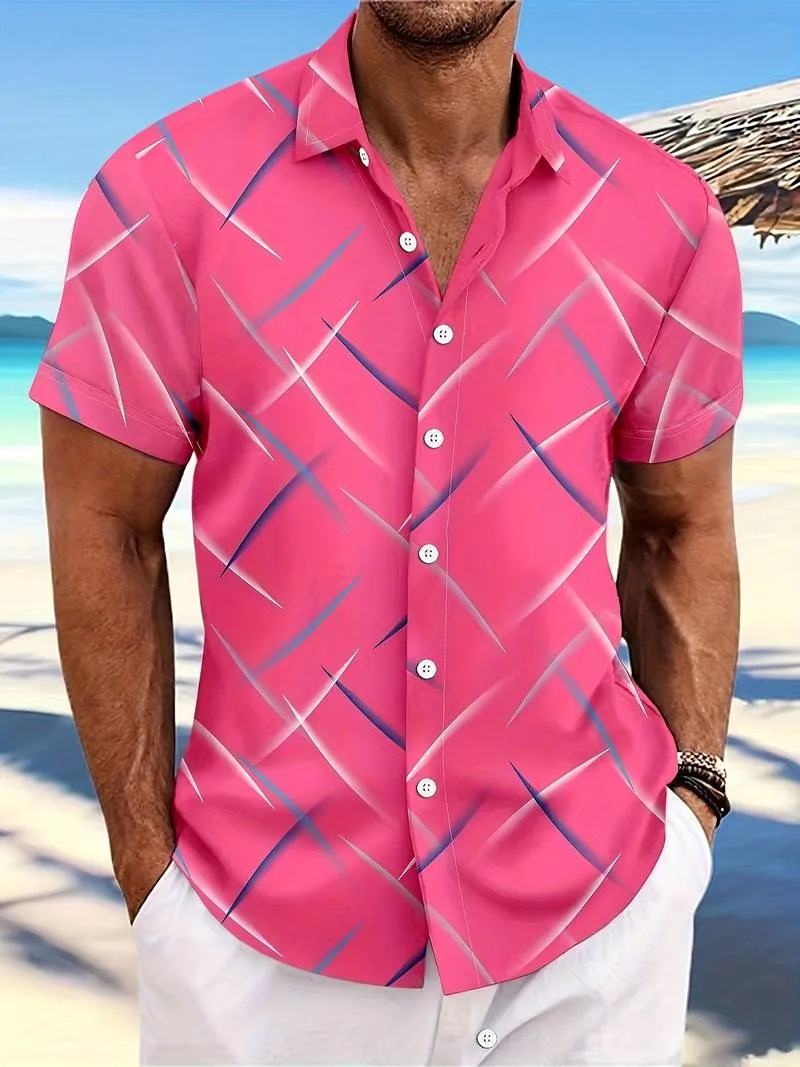 Stylish Adam printed shirt, short-sleeved and button-down