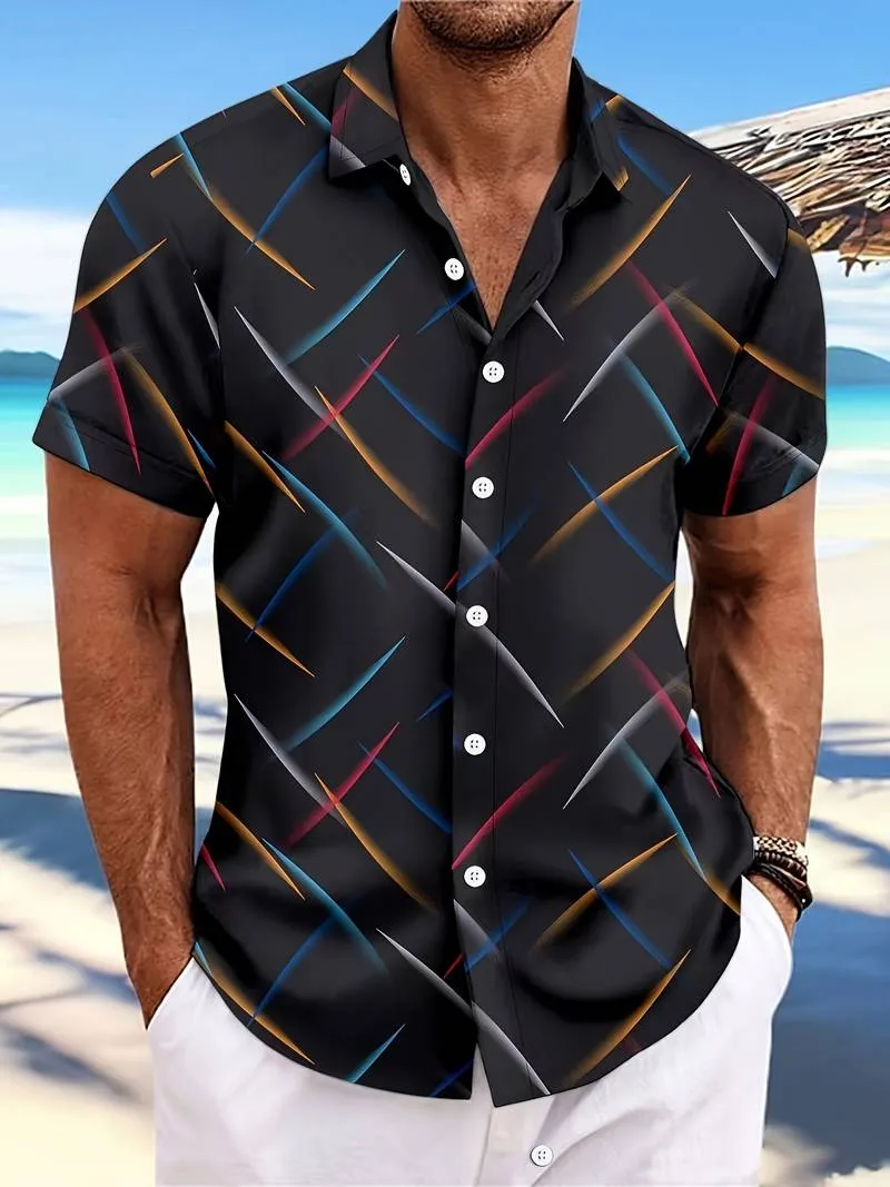 Stylish Adam printed shirt, short-sleeved and button-down