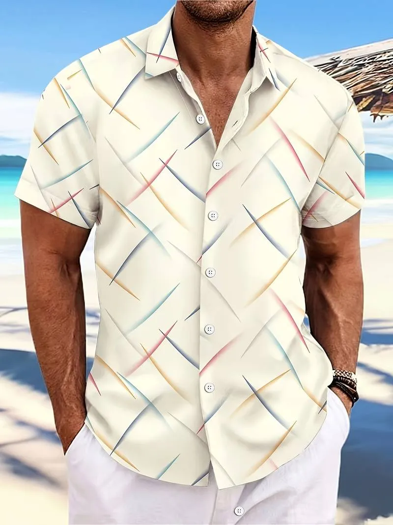 Stylish Adam printed shirt, short-sleeved and button-down