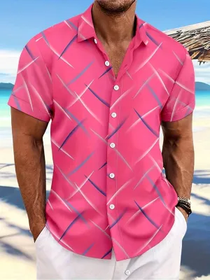Stylish Adam printed shirt, short-sleeved and button-down