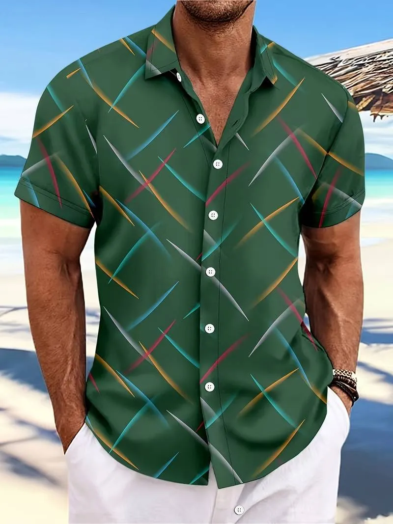 Stylish Adam printed shirt, short-sleeved and button-down