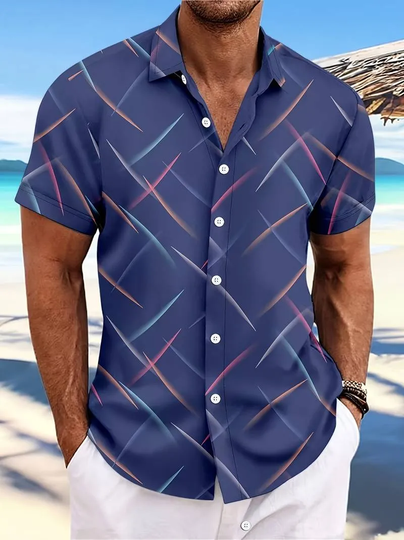 Stylish Adam printed shirt, short-sleeved and button-down