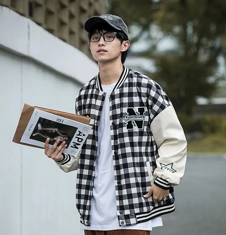 Stylish Button-Up Varsity Jacket for Casual Wear