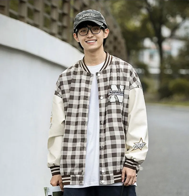 Stylish Button-Up Varsity Jacket for Casual Wear