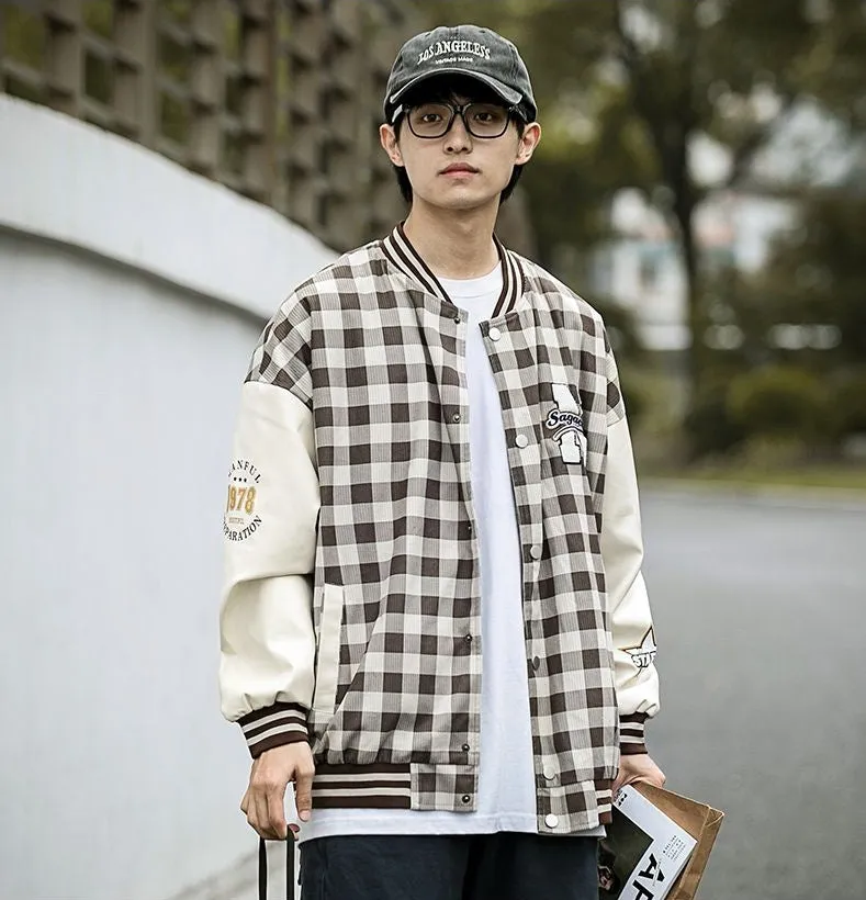 Stylish Button-Up Varsity Jacket for Casual Wear
