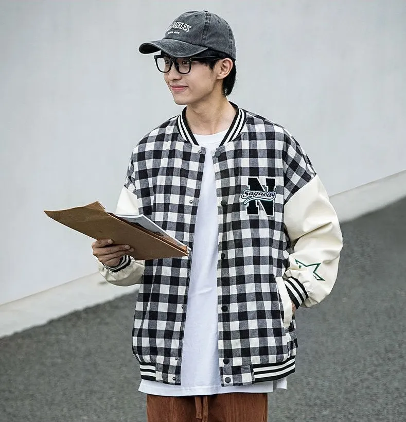 Stylish Button-Up Varsity Jacket for Casual Wear