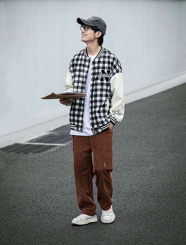 Stylish Button-Up Varsity Jacket for Casual Wear